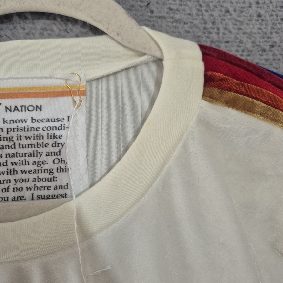 NWT Aviator Nation Unisex Classic White Velvet Relaxed Crewneck Sweatshirt Small - Picture 4 of 10